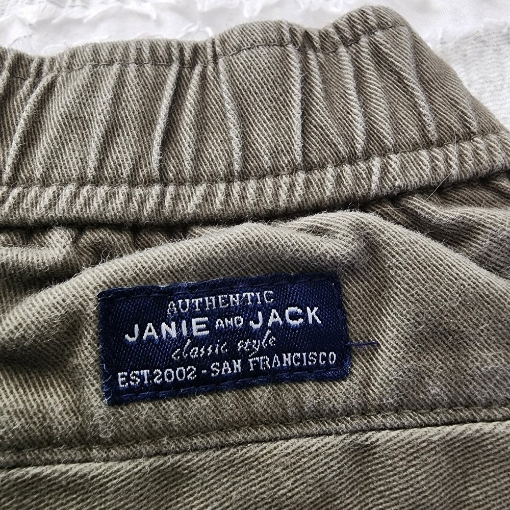 Janie and Jack Dinosaur Pants Kids Size 6 Olive Green Embroidered Chino Playwear - Picture 11 of 12